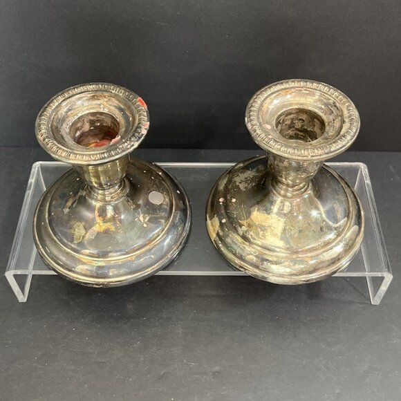 BIRKS Silver Plated Candlestick Holders E.P. Copper 1501 Unpolished - Picture 2 of 9